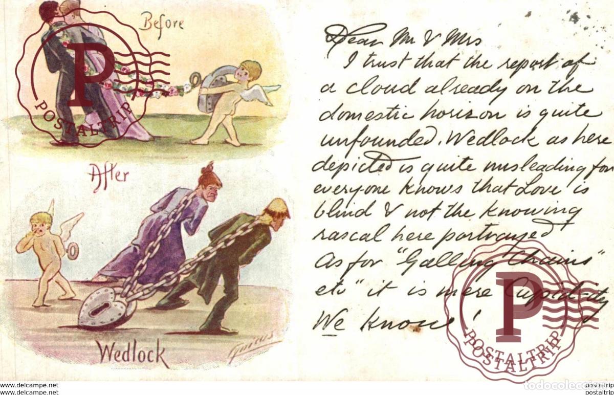 Postales: BEFORE AFTER WEDLOCK CYNICUS