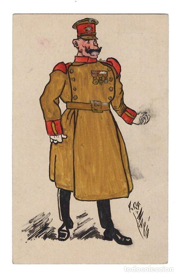 Postales: TARJETA POSTAL MILITAR PINTADA A MANO. ILUSTRADA POR A. STA. MARIA. C.1910