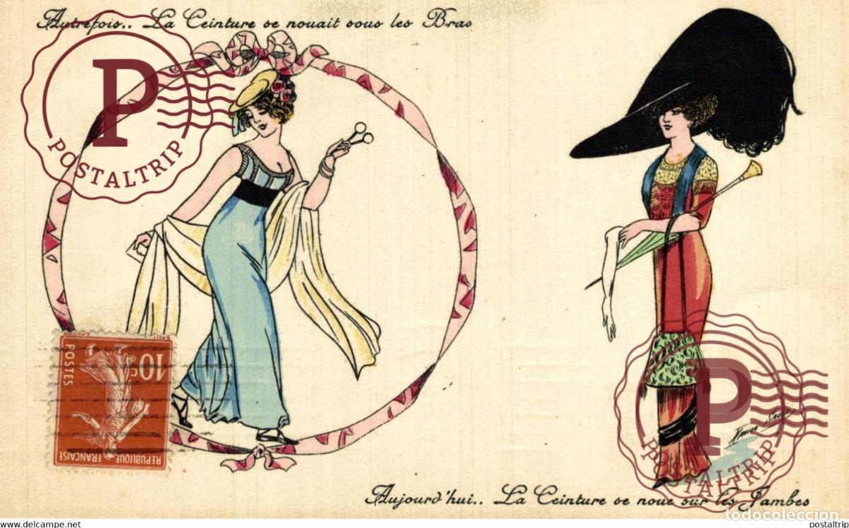 Postcards: XAVIER SAGER KF Paris 4483, La Ceinture AUTREFOIS AUJOURDHUI ILUSTRADOR ILLUSTRATOR ILLUSTRATEUR