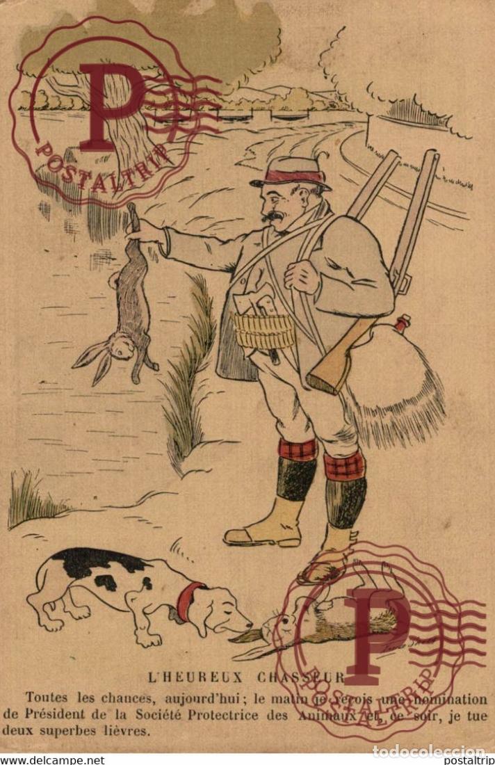 Postcards: XAVIER SAGER l heureux chasseur CHASSE ILUSTRADOR ILLUSTRATOR ILLUSTRATEUR