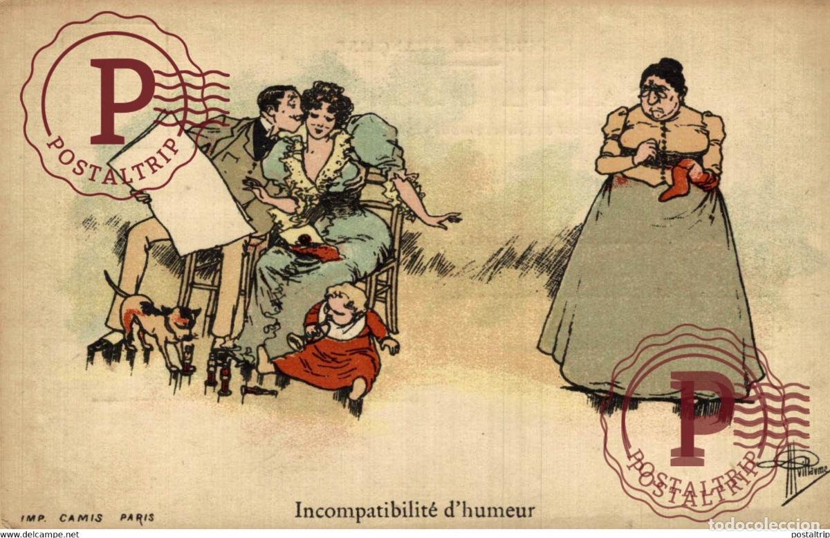 Postales: Illustrateur Albert Guillaume: Incompatibilit&eacute; dhumeur