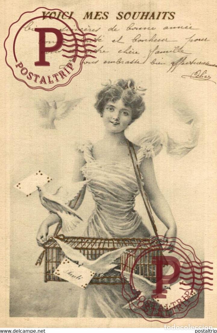 Postales: Jeune fille voici mes souhaits Illustrateur ILLUSTRATION Viennoises VIENNE