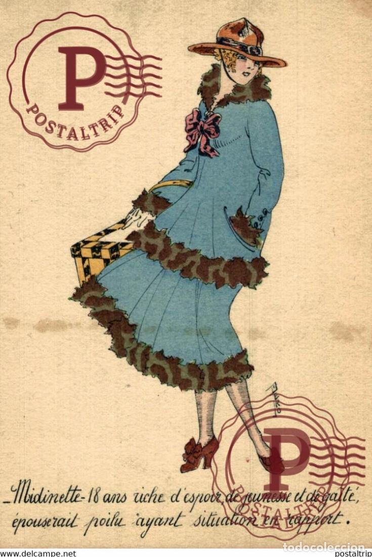 Postales: illustrateur Pero - Midinette 18 ans riche despoir, de jeunesse et de ga&icirc;t&eacute; &eacute;pouserait poilu Illus