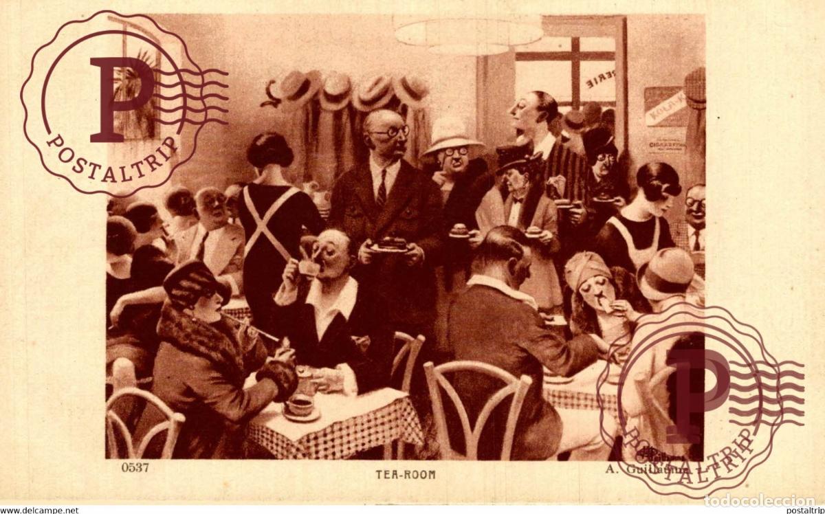 Postais: TEA ROOM A. Guillaume ILLUSTRATION