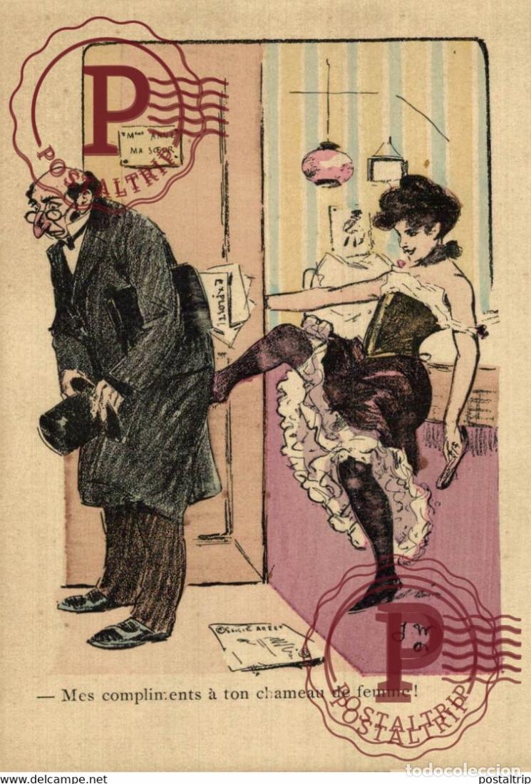 Postais: Illustrateur Illustrator mes compliments a ton chameau de femme signe j m TEME PROSTITUTION