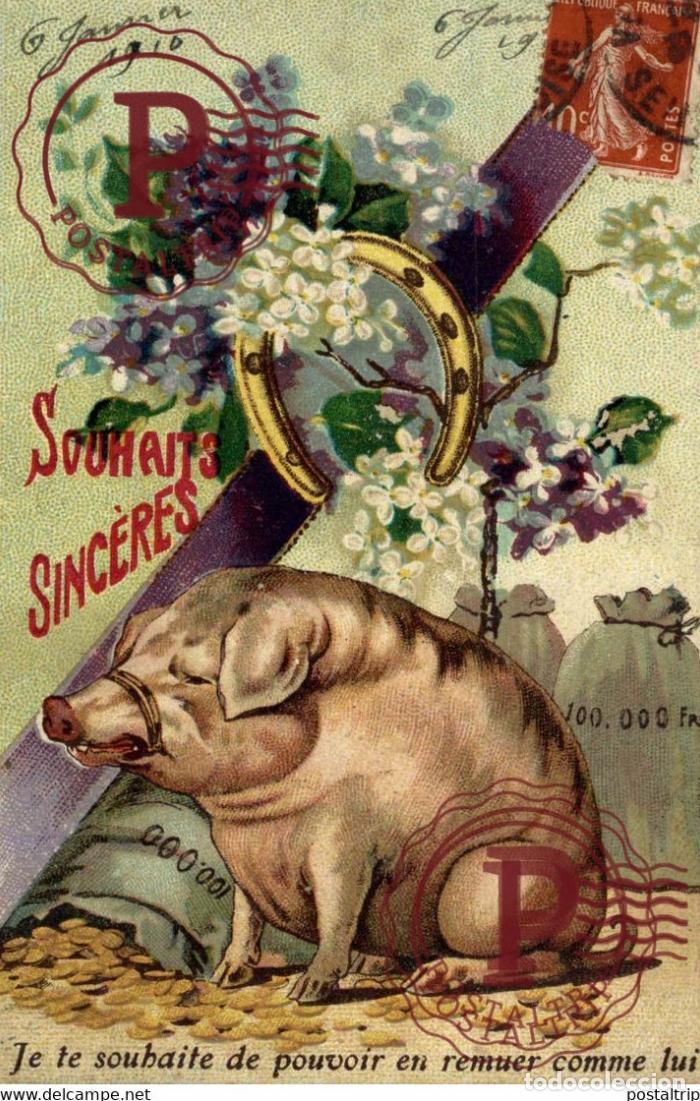 Postais: Illustrateur Illustrator PORC COCHON