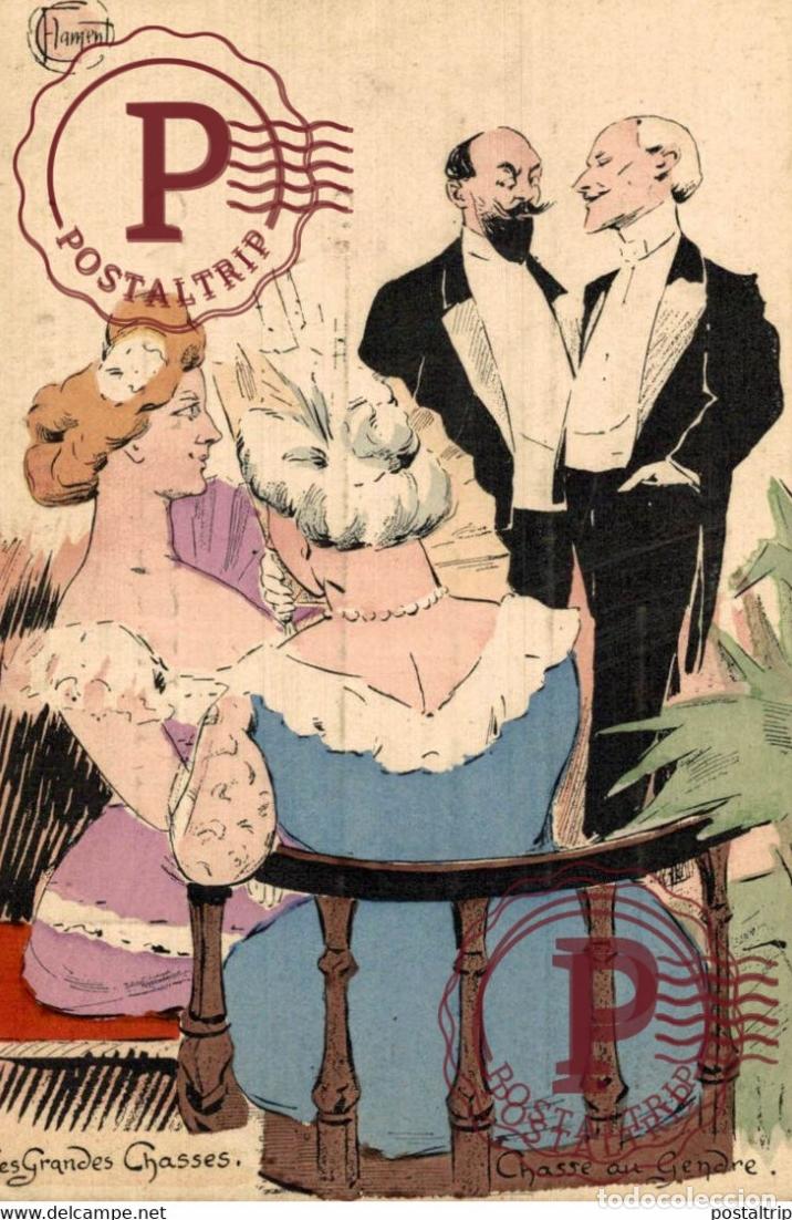 Cartoline: les grandes chasses chasse au gendre illustrateur Flament Illustrator ILLUSTRATEUR