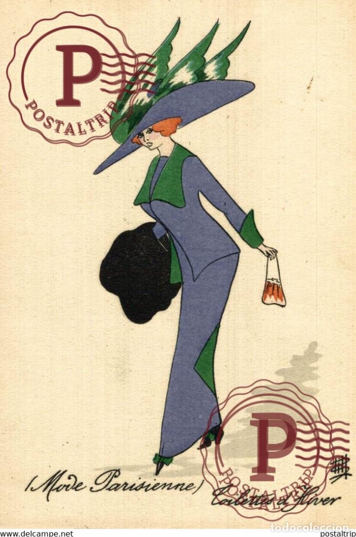 Cartoline: Bill Mode Parisienne Toilettes d Hiver Dessin de mode Art Nouveau Illustrator ILLUSTRATEUR