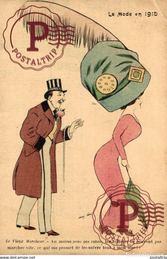 Cartoline: RARE ILLUSTRATEUR XAVIER SAGER Femmes avec chapeau la Mode en 1910, serie KF 3998