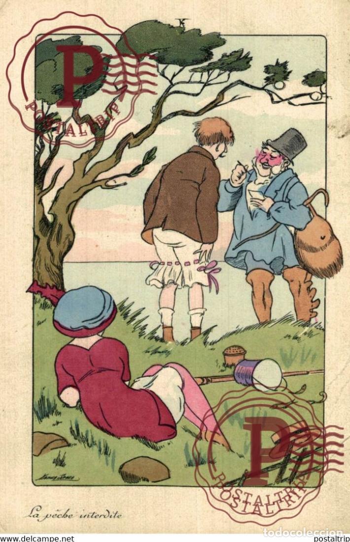 Cartoline: ILLUSTRATEUR XAVIER SAGER LA PECHE INTERDITE