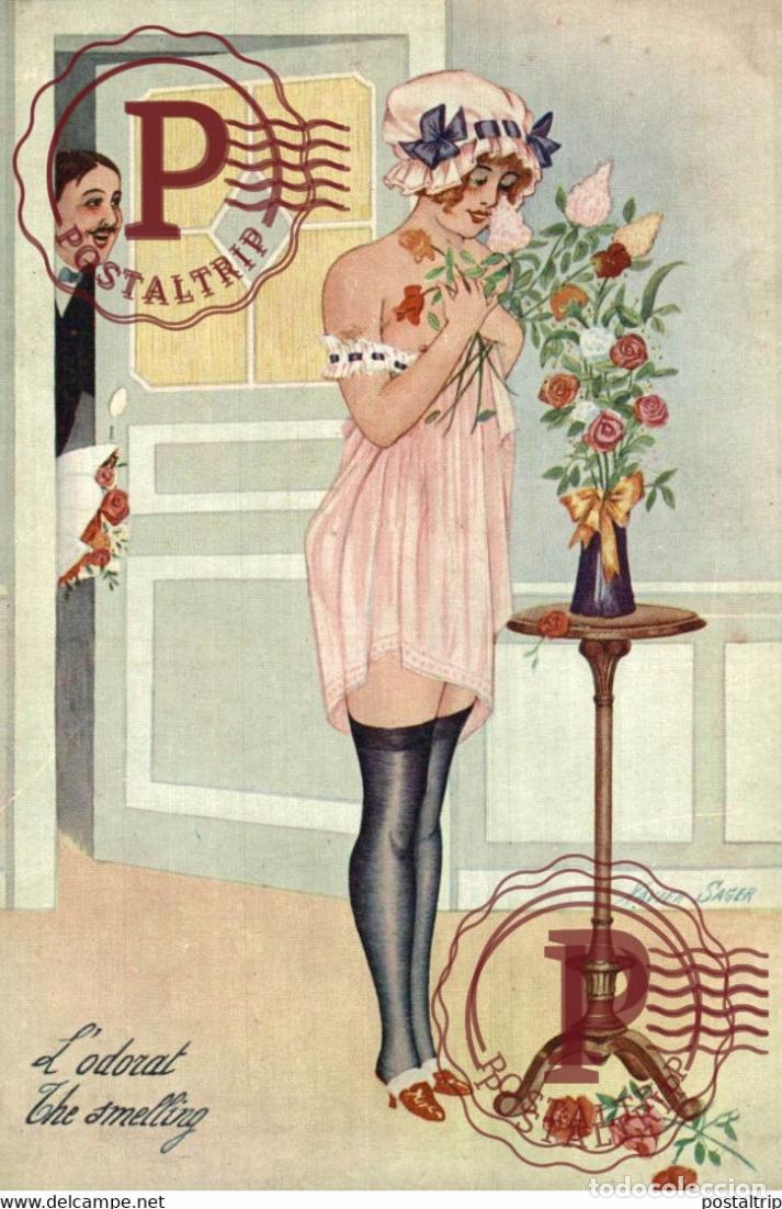 Cartoline: ILLUSTRATEUR XAVIER SAGER LES CINQ SENS Serie 34 No 173