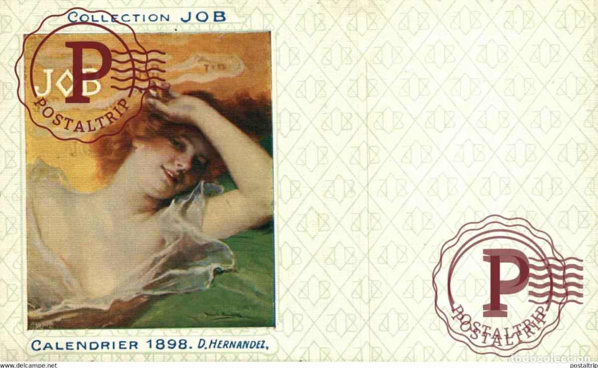 Postales: Illustrateur D. Hernandez Collection Job, Calendrier 1898 Cigarettes TBE
