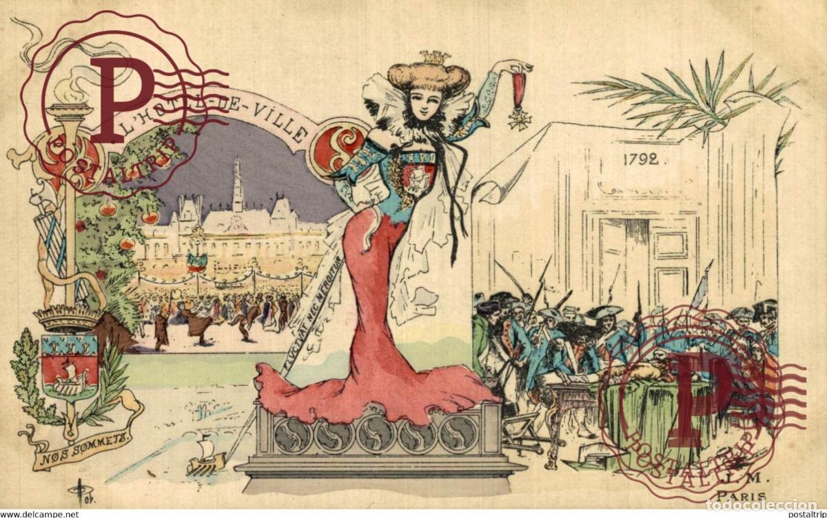 Postales: LO HOTEL DE VILLE Illustrator ILLUSTRATEUR J.M. PARIS NOS SOMMETS