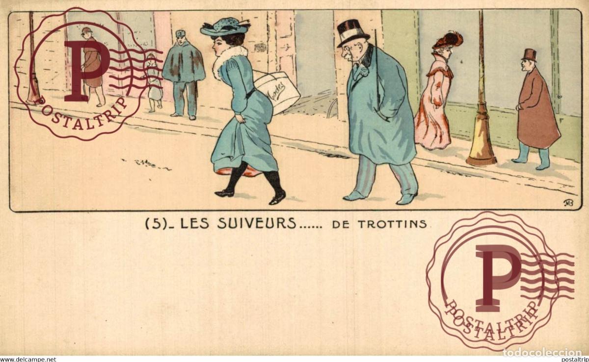 Postales: sign&eacute; MB - LES SUIVEURS DE TROTTINS Illustrator ILLUSTRATEUR