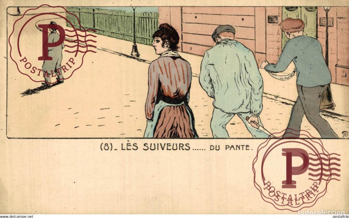 Postales: sign&eacute; MB - LES SUIVEURS DU PANTE Illustrator ILLUSTRATEUR