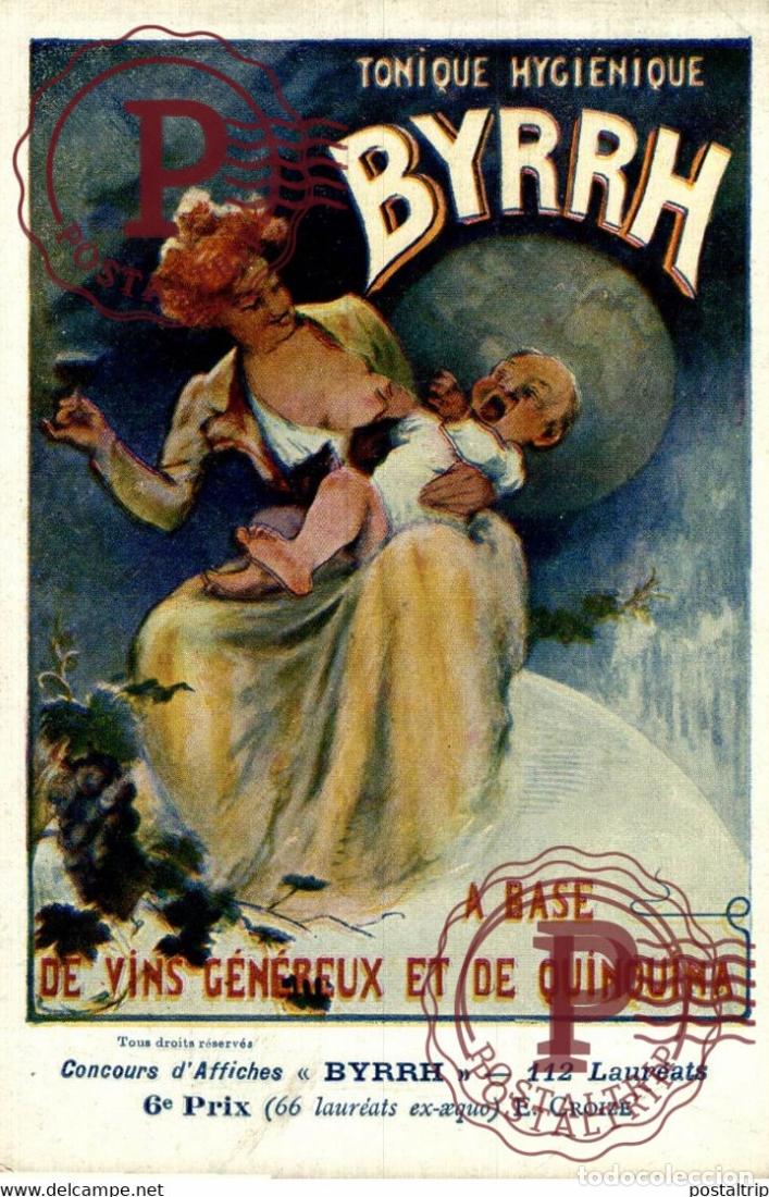 Postales: CONCOURS D AFFICHES BYRRH carte originale Tonique Hygi&eacute;nique PUBLICIT&Eacute; illustr&eacute;e E CROIZE