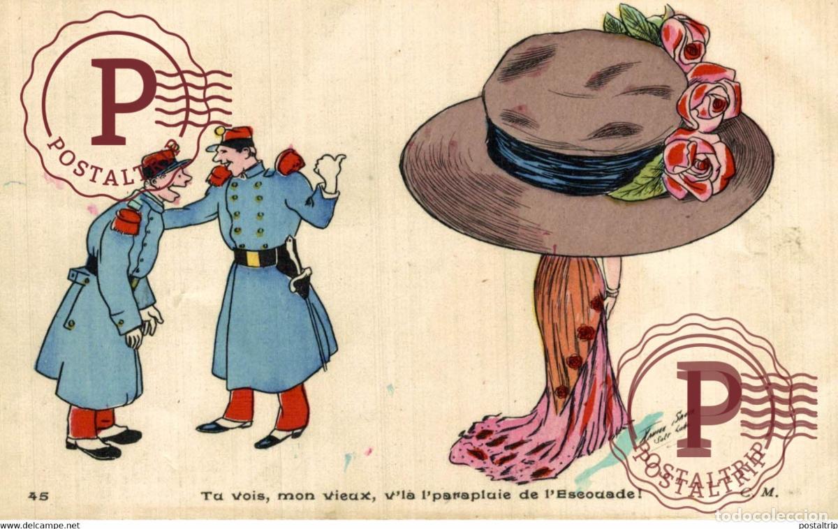 Postkarten: SAGER Xavier, illustrateur Tu vois, mon vieux, vla lparapluie de lEscouade !