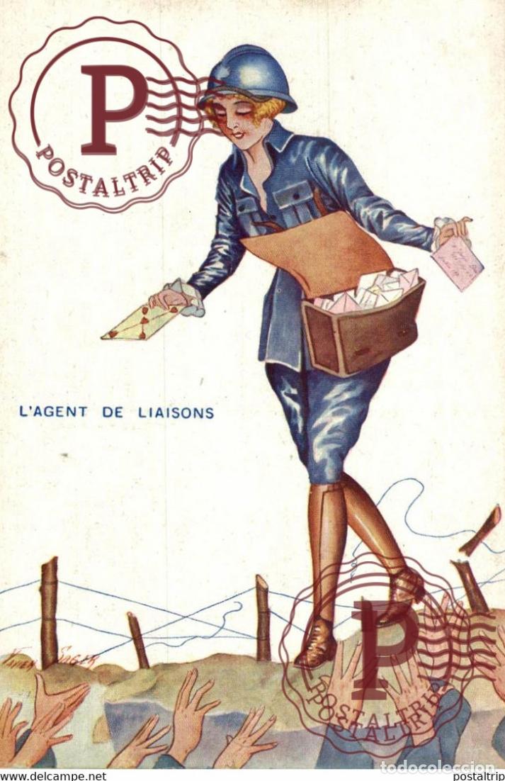 Cartoline: illustrateur SAGER XAVIER Lagent de liaisons facteur vaguemestre