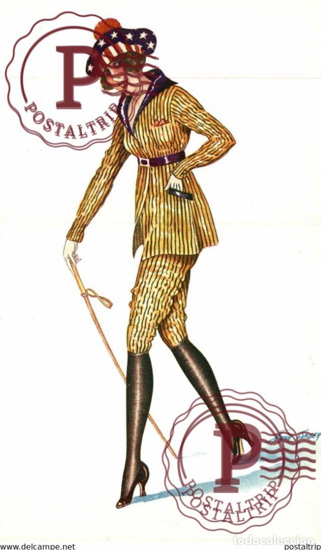 Cartoline: illustrateur SAGER XAVIER SEE BACK !!!! SERIE 126 MODE AMERICAINE