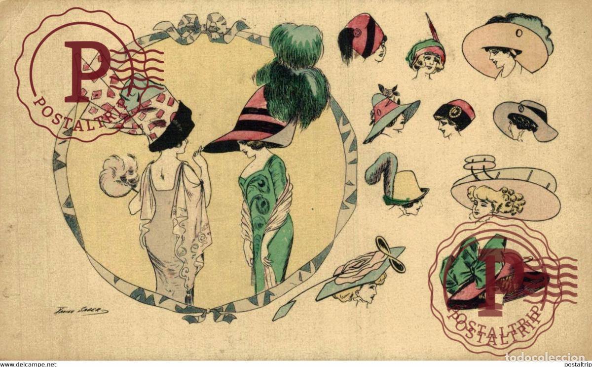 Postkarten: illustrateur SAGER XAVIER LA MODE Chapeaux-KF Paris 4552.