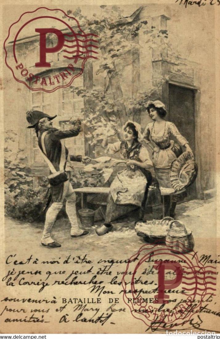 Cartes Postales: ILLUSTRATEUR EDMUND BRUNING - FEMME ET JEUNE GARCON NU TIRANT A LARC SUR DES COEURS illustration