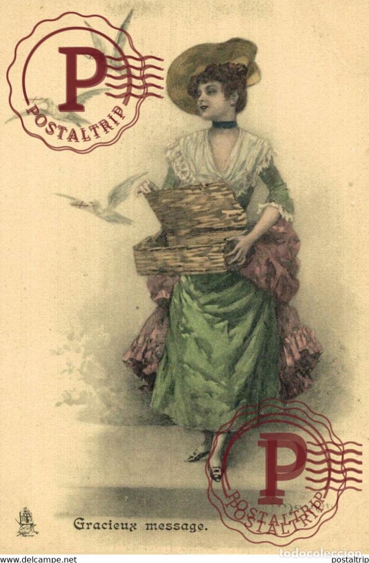 Postales: Marchetti Rapha&euml;l TUCK n&deg; 334 - LES GRACIEUX MESSAGES FEMININS GRACIEUX MESSAGE illustration