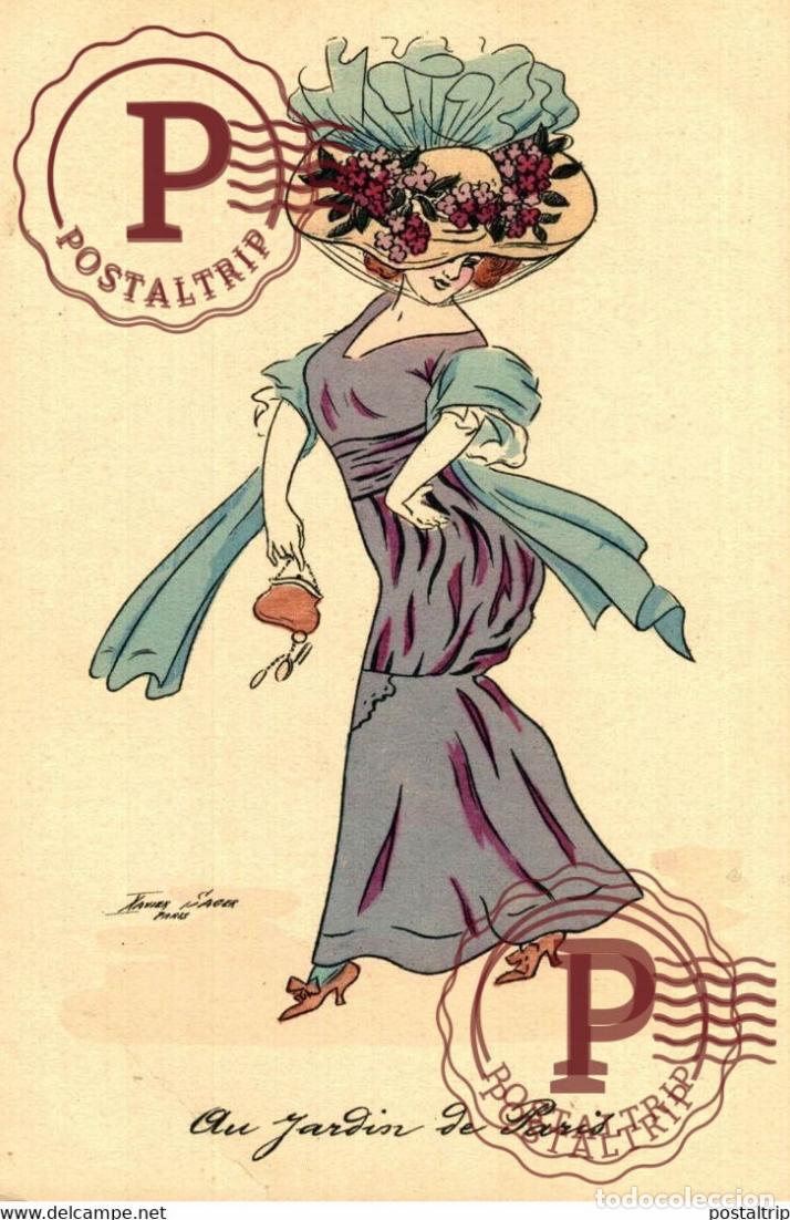 Postales: illustrateur SAGER XAVIER 3997 AU JARDIN DE PARIS