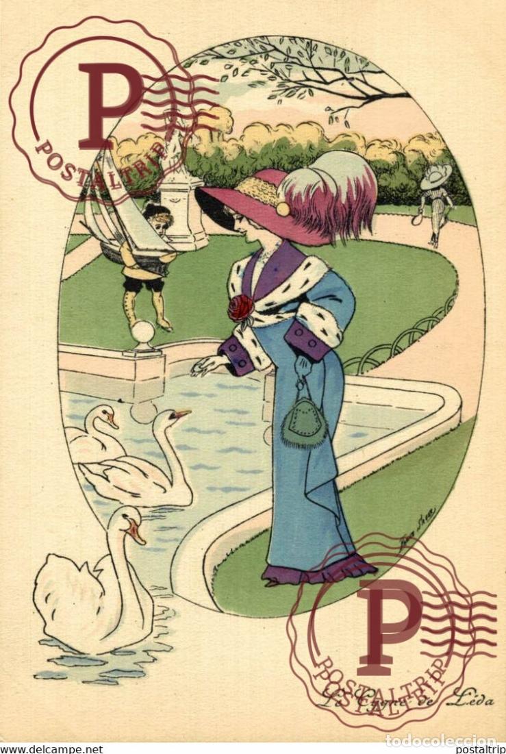 Postales: RARE illustrateur SAGER XAVIER LE CYGNE DE LEDA 4349