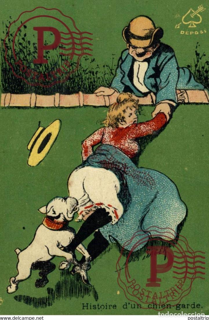 Postales: TRES RARE illustrateur SAGER XAVIER histoire dun chien de garde bouledogue