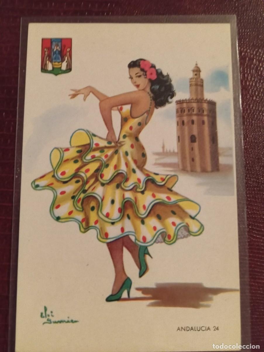 Postkarten: 1 POSTAL DE ** TRAJE DE ANDALUCIA 24 ** JUAN J. MELERO . A&Ntilde;O 1961