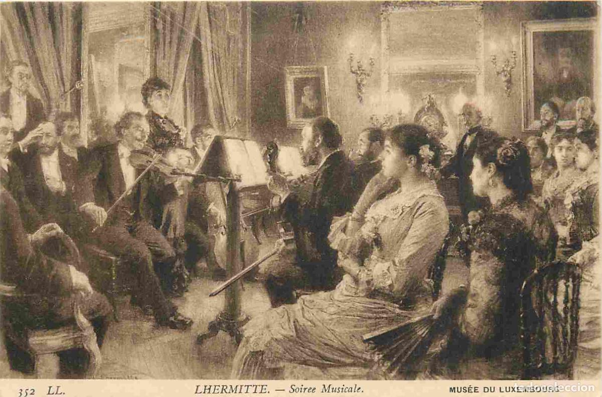Postkarten: Carte Postale Ancienne - Art - Peinture - Lhermitte - Soir&eacute;e musicale - Mus&eacute;e du Luxembourg - CPA -