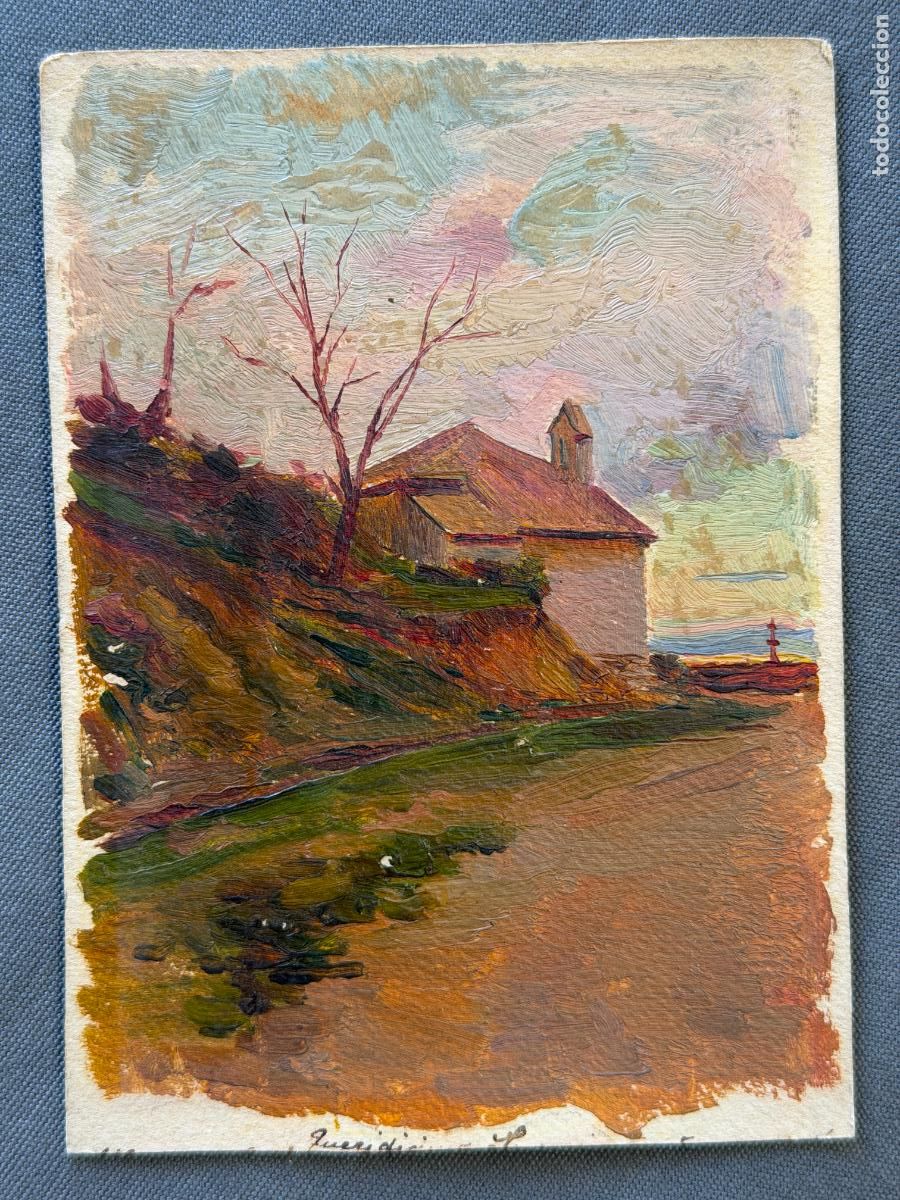 Postales: &Aacute;ngel de la Fuente ,Madrid 1882-1930, Linares , &oacute;leo sobre cart&oacute;n de postal , a&ntilde;o 1905 aprox , Ja&eacute;n.