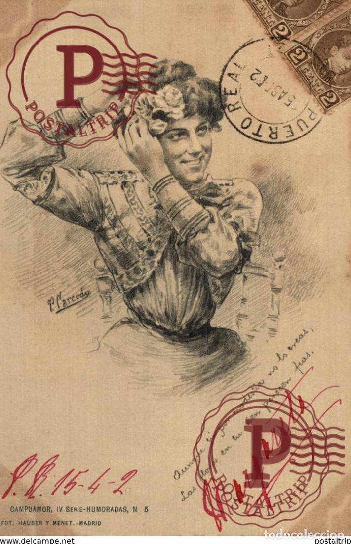 Postales: CAMPOAMOR, IV SERIE-HUMORADAS, N&ordm;5 HAUSER Y MENET. - ILUSTRADOR P. CARCEDO.
