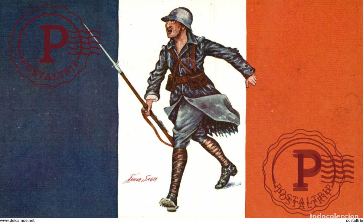 Cartes Postales: LOT 5 CARTES POSTALES ILLUSTRATEUR XAVIER SAGER. SERIE 66. 345 - 350. LES DRAPEAUX ALLIES