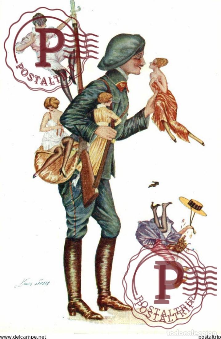 Cartoline: ILLUSTRATEUR XAVIER SAGER. Petites Femmes pour Poilus. Serie 43. vise paris 222