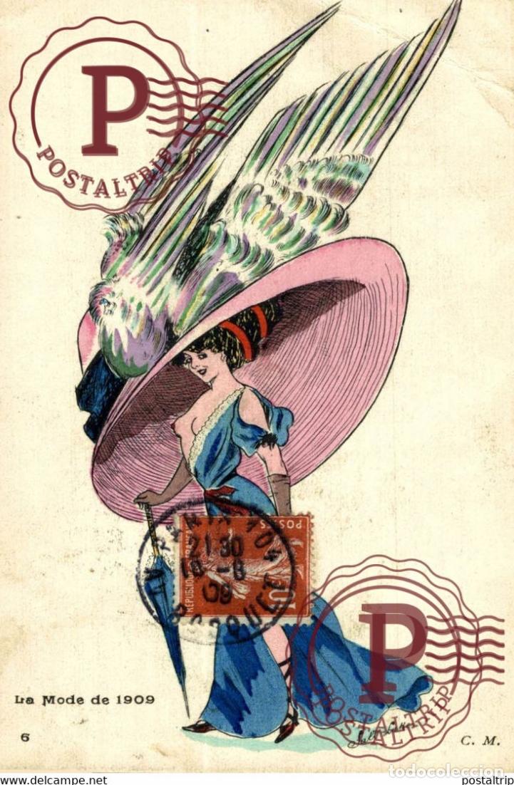 Postales: ILLUSTRATEUR XAVIER SAGER. La Mode de 1909. C. M. 6