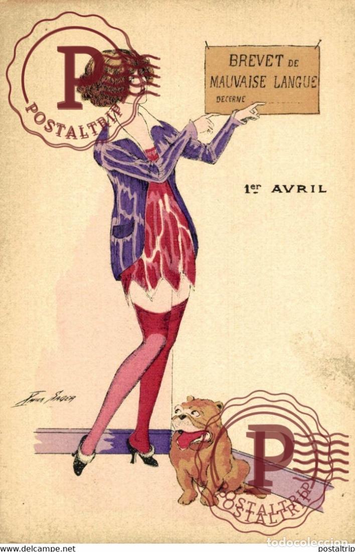 Postales: ILLUSTRATEUR XAVIER SAGER. 1er Avril - Brevet de Mauvaise Education - Brevets dAvril - S&eacute;rie No. 89