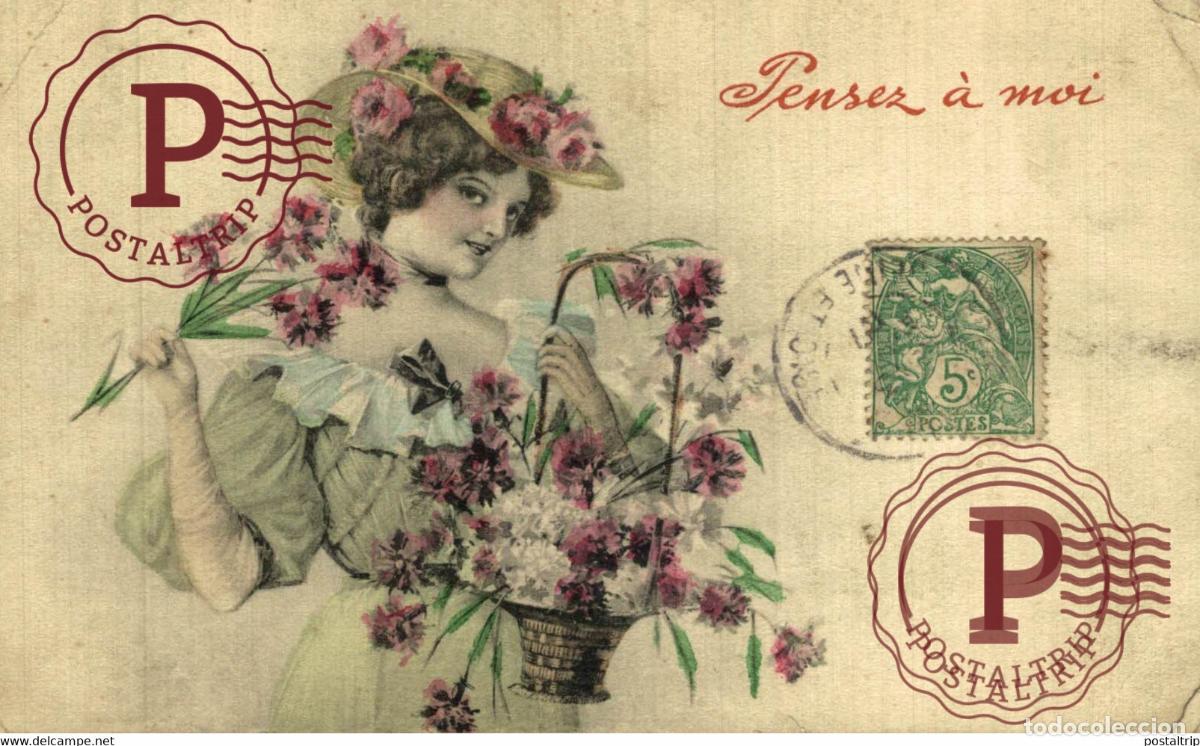 Postales: VIENNE Viennoises. PENSEZ A MOI. A.S. W. SERIE B BLUMENGRUSSE. SALUTS DES FLEURS