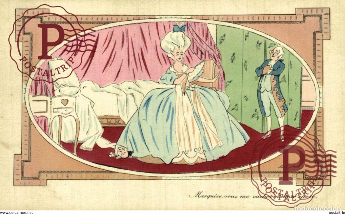 Postkarten: ILLUSTRATEUR XAVIER SAGER. B. M. PARIS 557. Marquise vous me cachez quelque chose