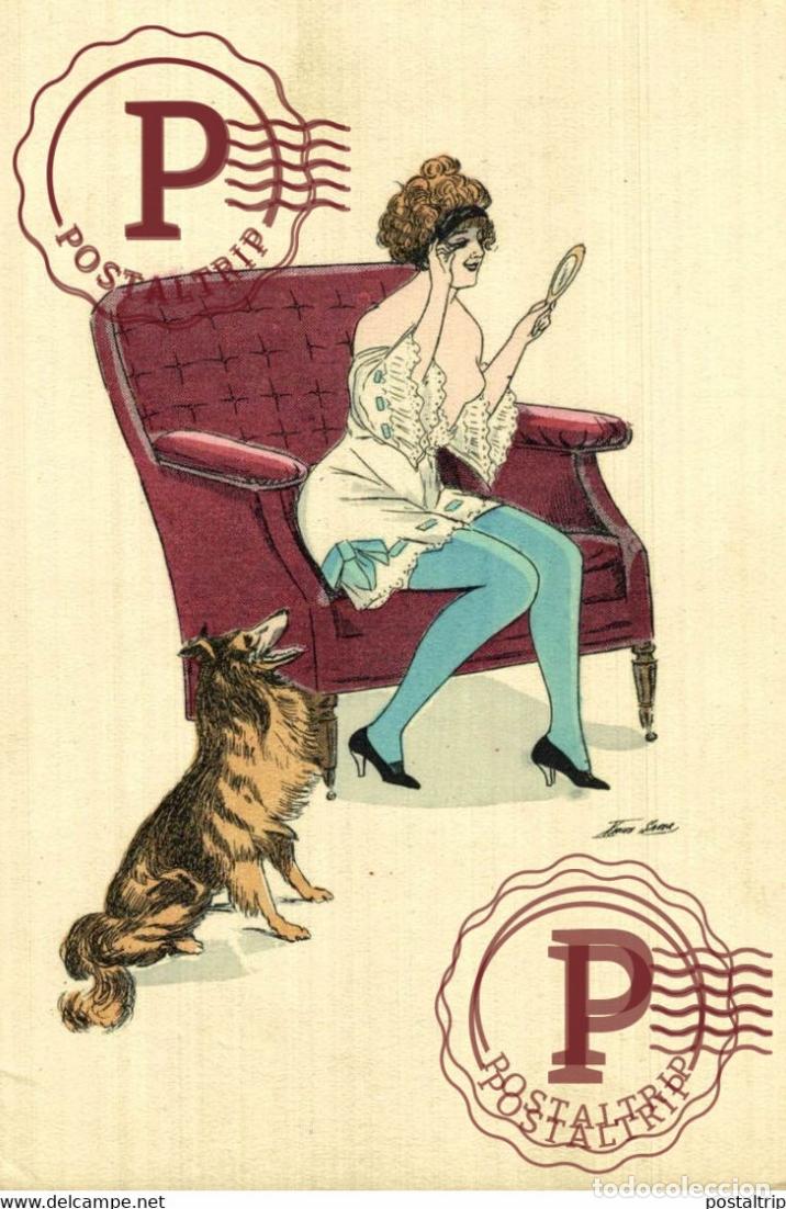 Postkarten: ILLUSTRATEUR XAVIER SAGER. B. G. PARIS 535. PERRO DOG CHIEN