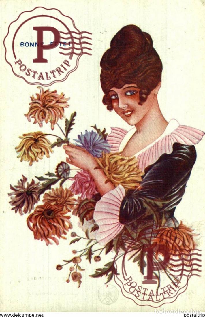 Postales: ILLUSTRATEUR XAVIER SAGER. BONNE FETE! FEMMES ET FLEURS. SERIE 46. 236.