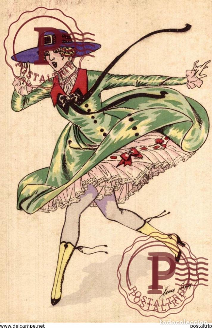 Postales: ILLUSTRATEUR XAVIER SAGER Fantaisies Parisiennes - GIBOULEES - Femme avec chapeau, mode