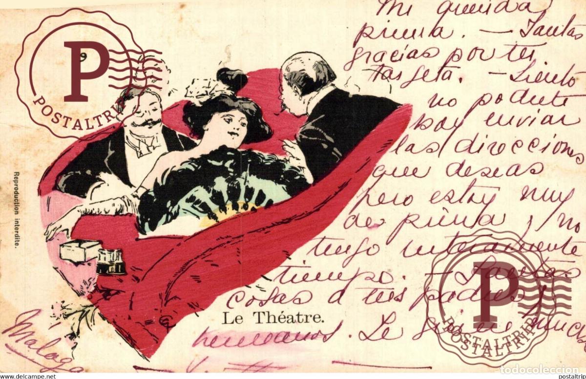 Postales: ILLUSTRATEUR. ILUSTRACION. STYLE SAGER. LE THEATRE.