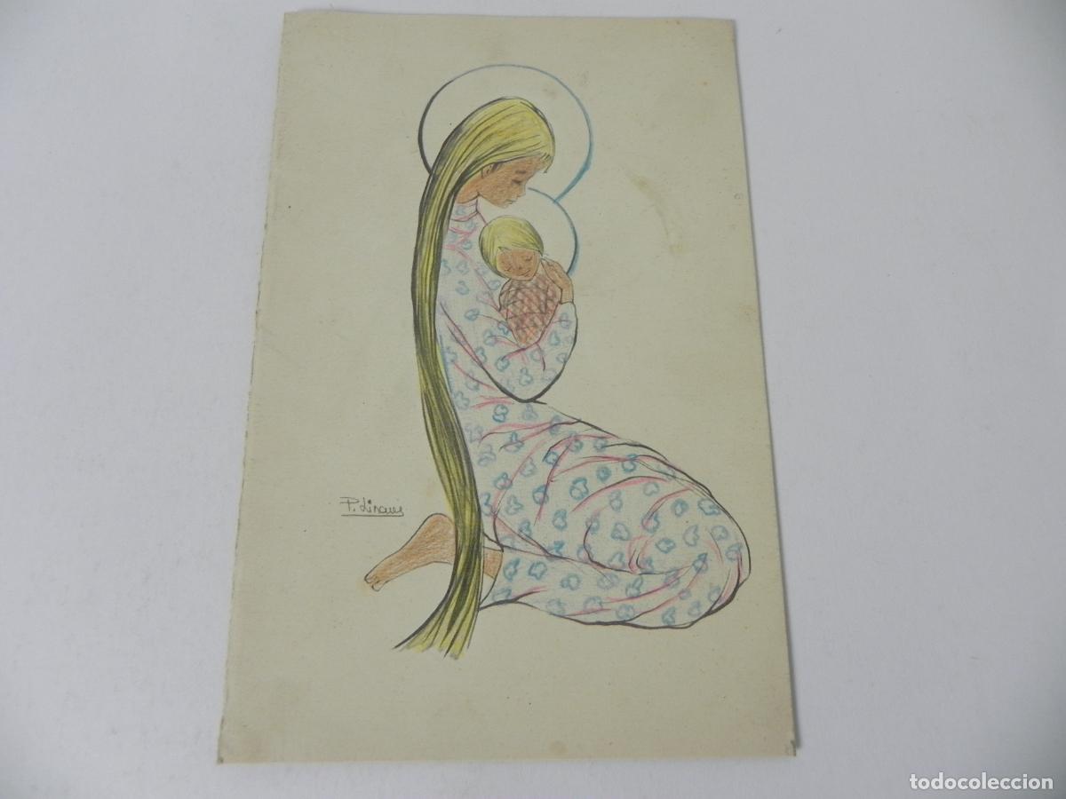 Postales: D&iacute;ptico &rdquo;Festa de la Mare 1960&rdquo; - Ilustraci&oacute;n P. LIRANZO - Ed. IKON - Iluminado a Mano