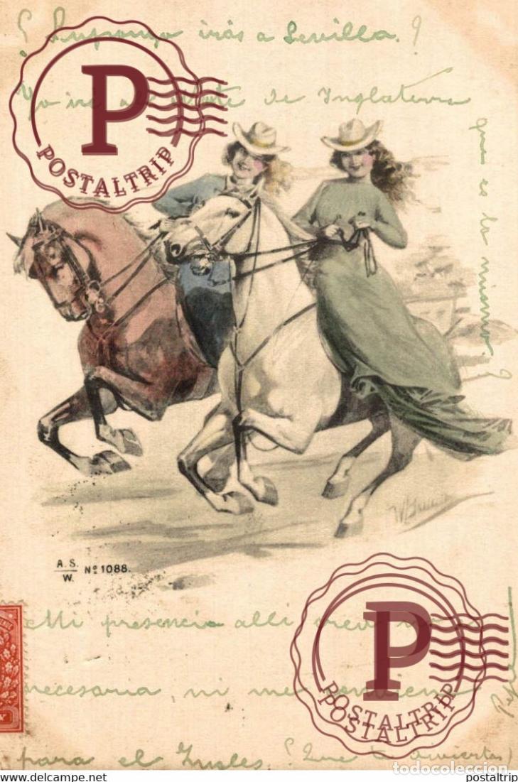Cartes Postales: ILUSTRADA. ILLUSTRATEUR. VIENNOISE. A S W 1088. HORSE RIDDING. MONTANDO A CABALLO.
