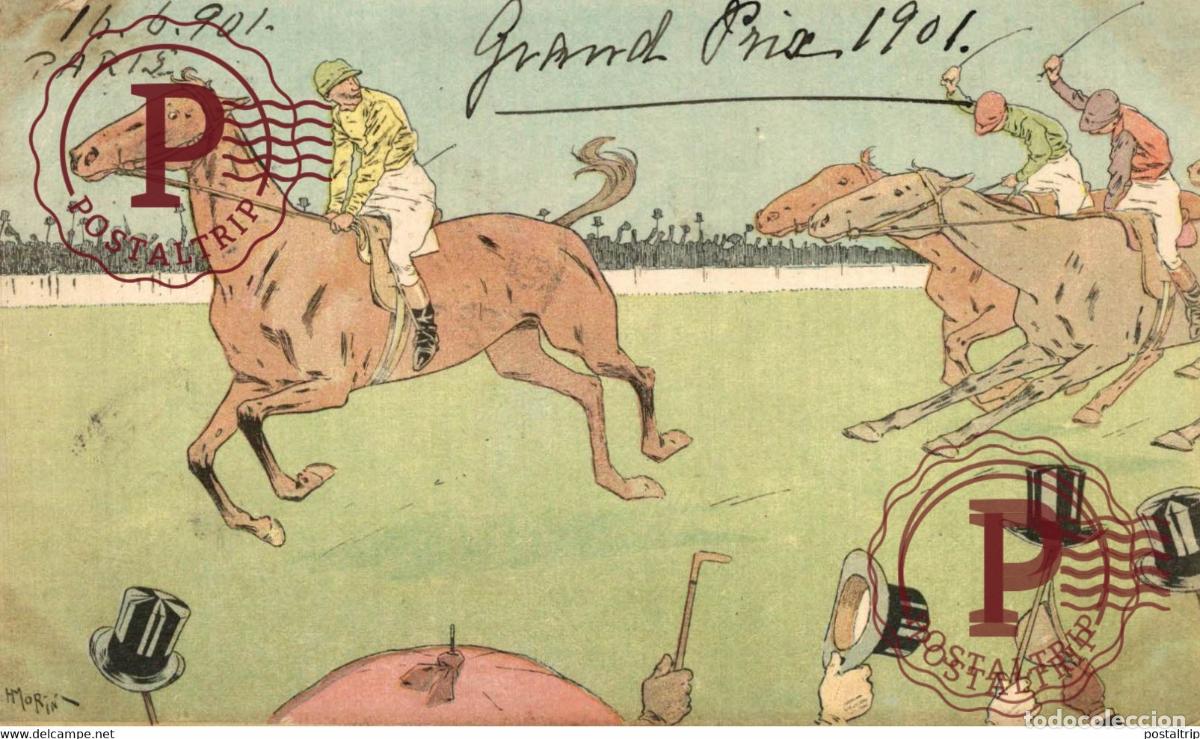 Postales: ILUSTRADA. ILLUSTRATEUR. H. MORIN. HIPICA. EQIITATION. HORSE RIDING 1901
