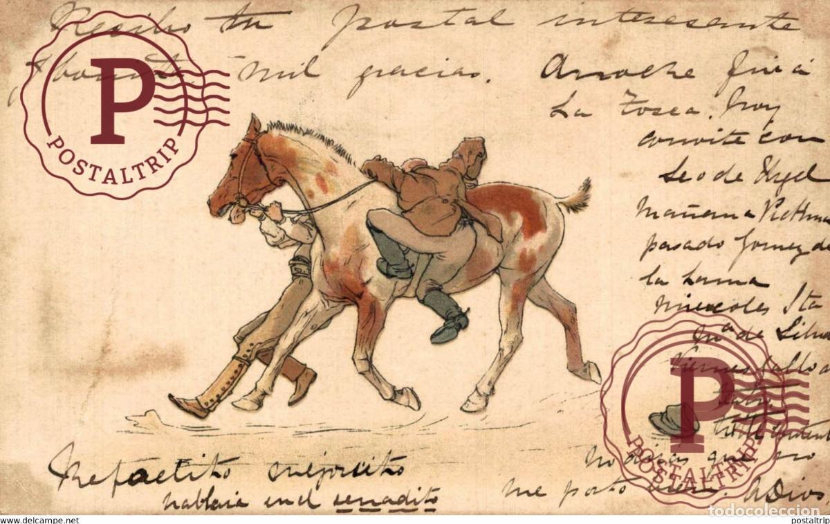 Postales: ILUSTRADA. ILLUSTRATEUR. HIPICA. EQIITATION. HORSE RIDING 1901.