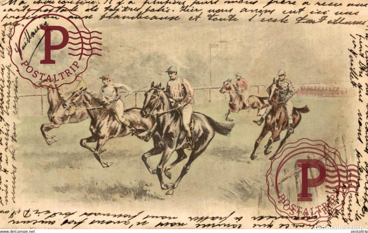 Postales: ILUSTRADA. ILLUSTRATEUR. ILLUSTRATION HIPICA. EQIITATION. HORSE RIDING 1901.