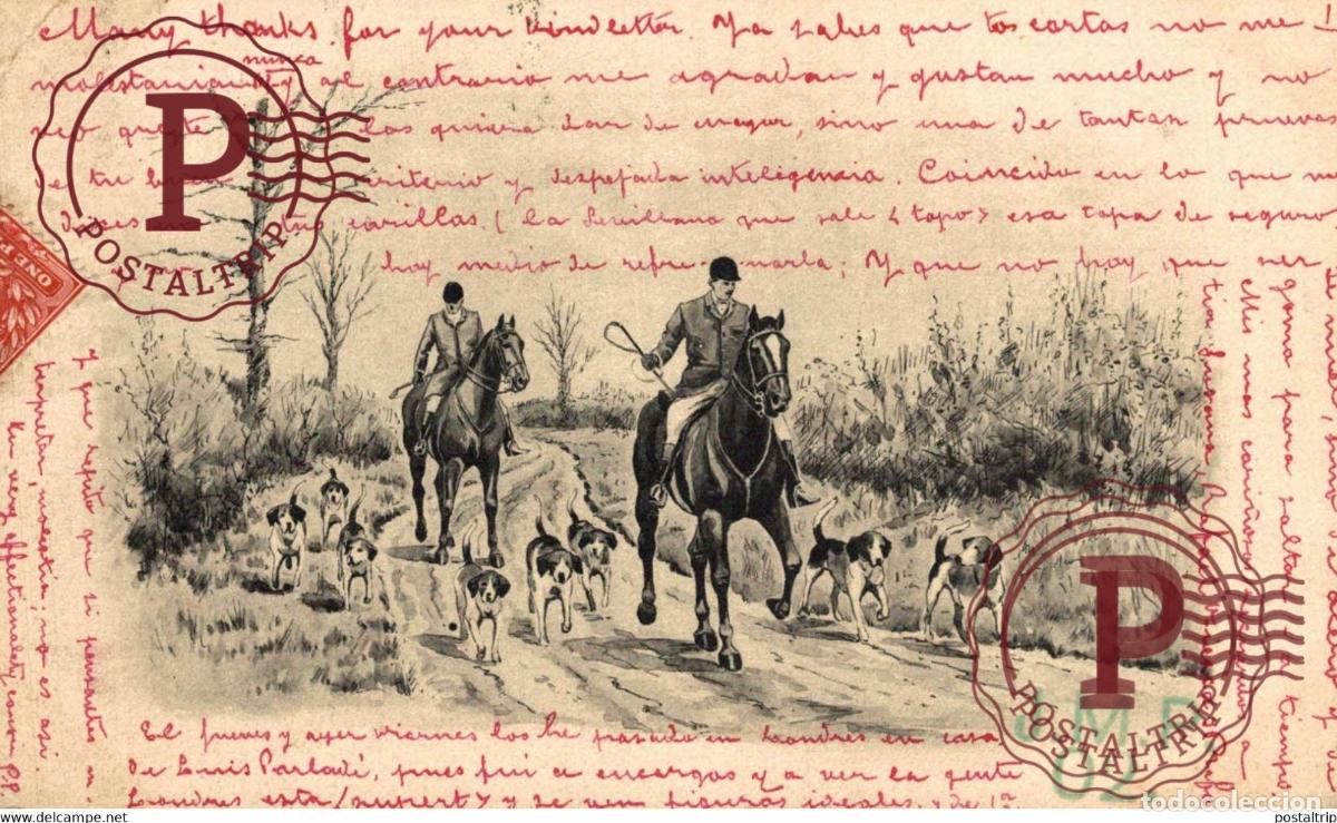 Postcards: ILUSTRADA. ILLUSTRATEUR. ILLUSTRATION HIPICA. EQIITATION. HORSE RIDING 1902.