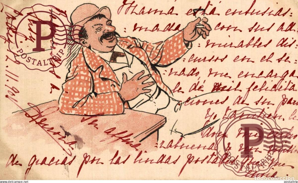 Postcards: ILLUSTRATEUR. ILUSTRACION. 1901 BORRACHO. DRUNK.